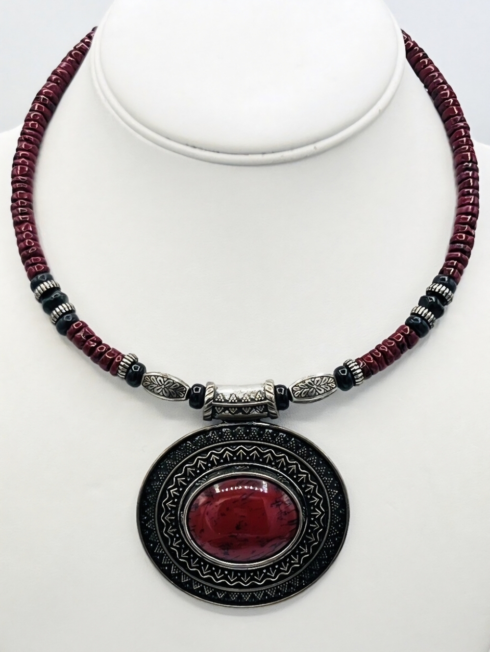 Premier Designs Red Spice Necklace Faux Jasper Collar Choker Southwestern Boho